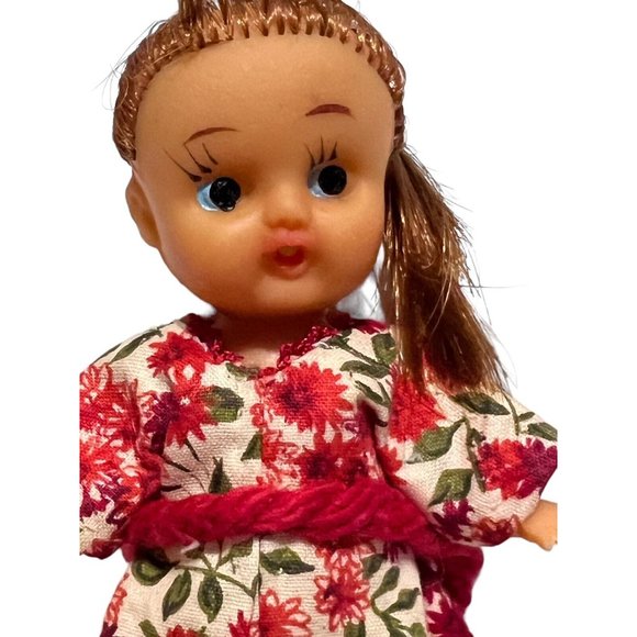 Side-Glancing Lot of 3 Posable 5" Dolls Japan Soft Rubber Painted Shoes/Socks - Picture 3 of 15